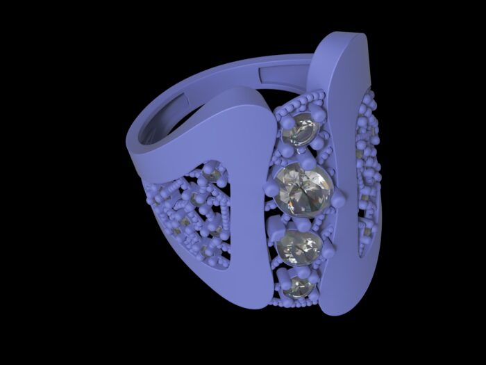 gram and gems details are shared in the photos. The file is intended for 3D printing Preferred metals are gold and silver File is checked for errors by Magics software is ready to grow on a 3d printer